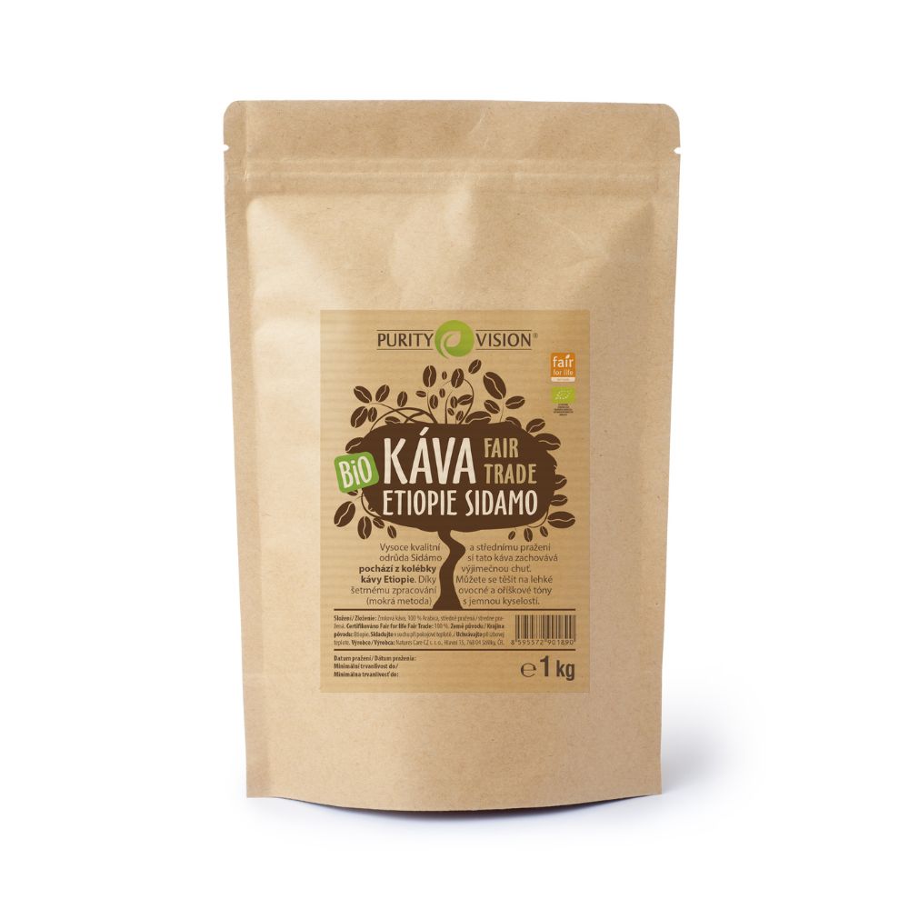 Fair Trade Bio ziarna kawy Etiopia Sidamo 1 kg