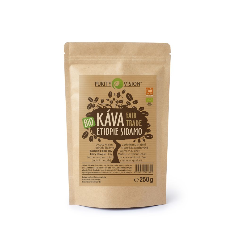 Fair Trade Bio ziarna kawy Etiopia Sidamo 250 g