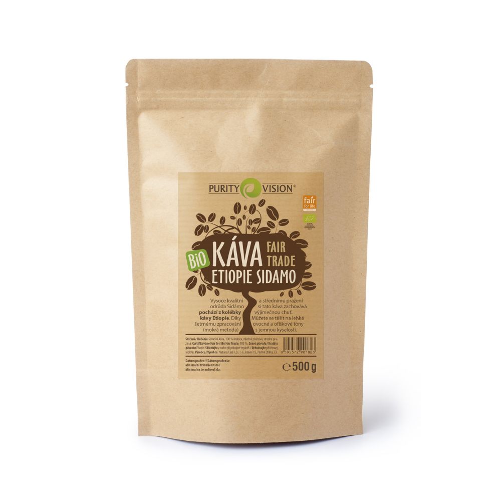 Fair Trade Bio ziarna kawy Etiopia Sidamo 500 g